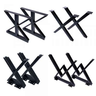 High quality SET Of Metal 2 X Shape Dining Table Legs Cast Iron Metal X Shape Table Legs